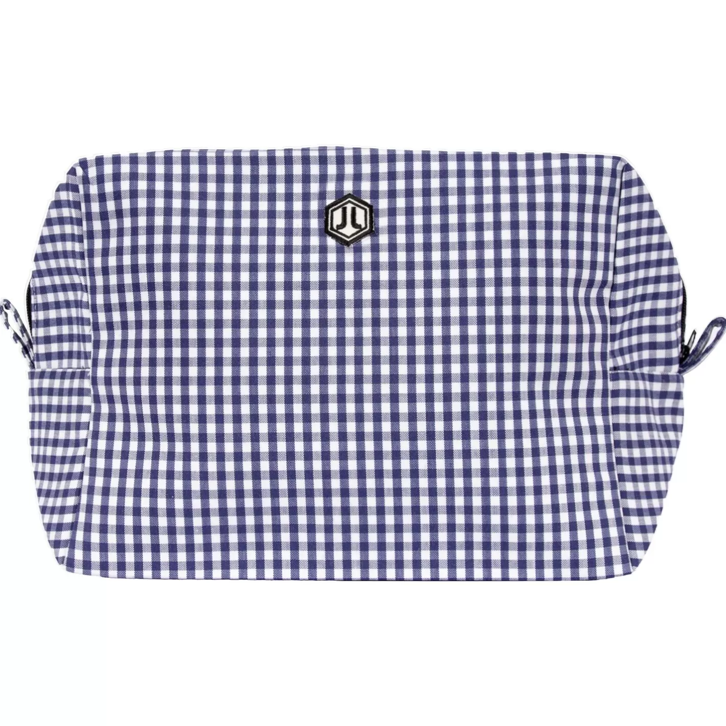 Petite Maroquinerie-JULES & JENN Trousse Toile Recyclee Vichy Blanc Bleu Blanc/Bleu