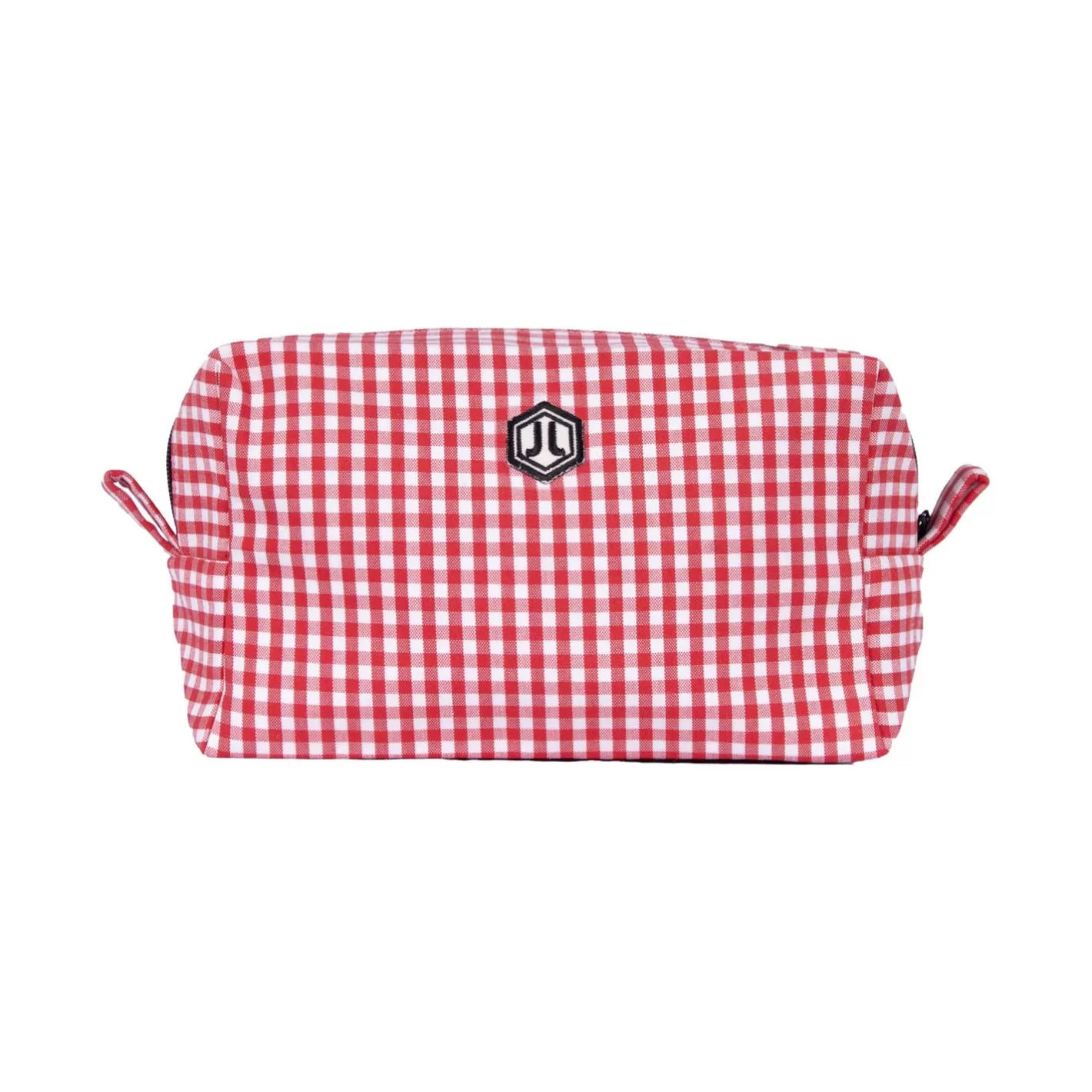 Petite Maroquinerie-JULES & JENN Trousse Toile Recyclee Vichy Blanc Rouge Blanc/Rouge
